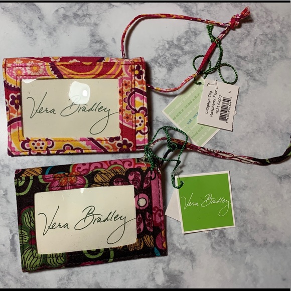 Vera Bradley luggage tags Raspberry Fiz Mod Floral - Picture 2 of 2